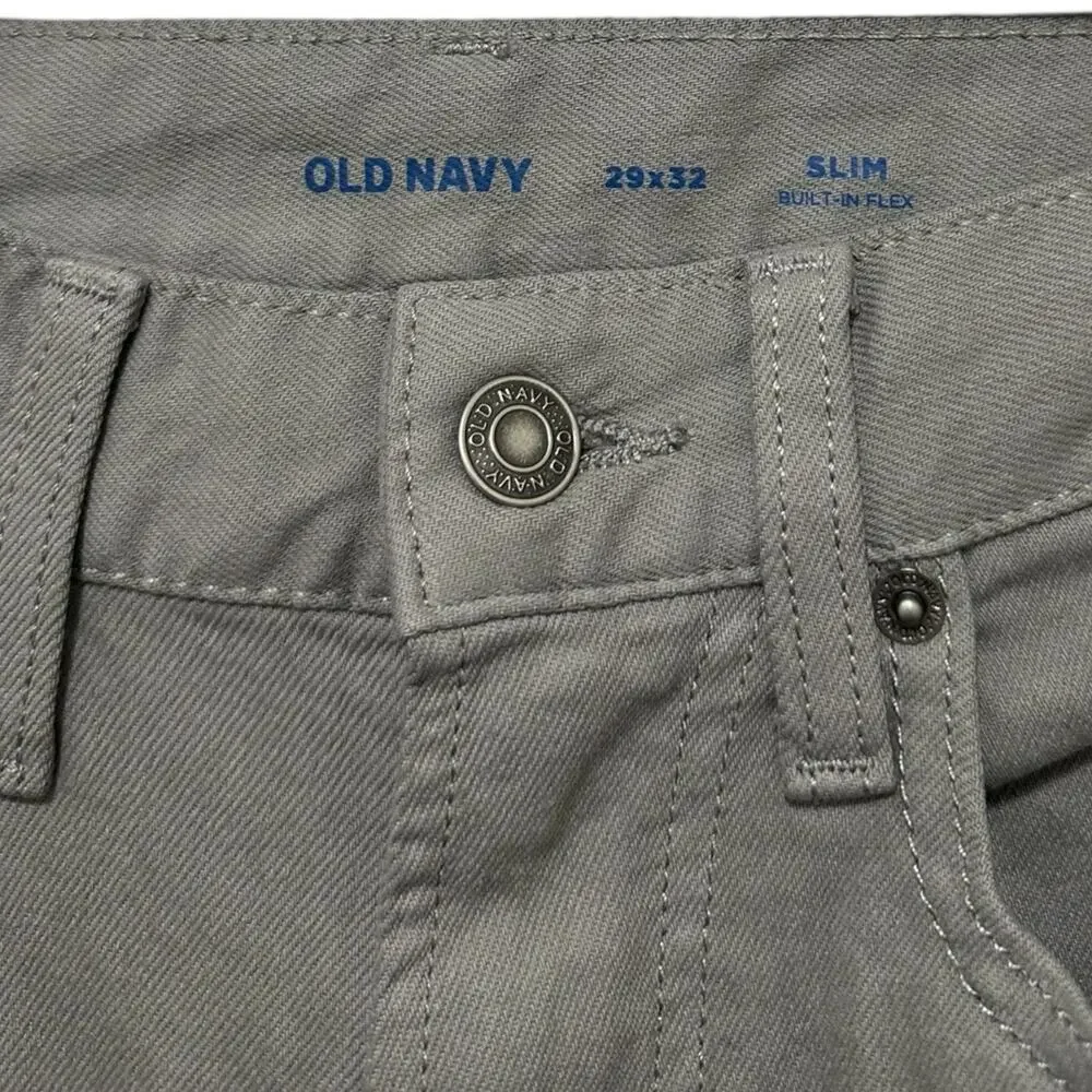 OLD NAVY Jeans Mens Size 29x32 Slim 5 Pocket Light Gray Built In Flex
